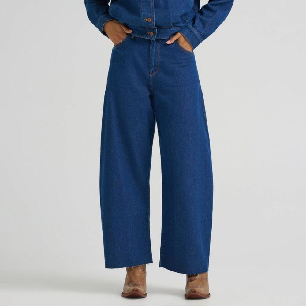 Wrangler Women's High-Rise Barrel Leg Jeans - Blue Wash 6